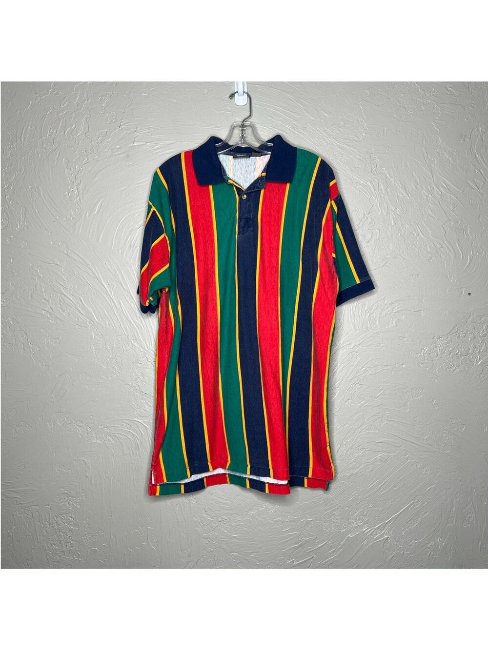 Vintage Brittania Men's L Striped Polo Shirt 90s